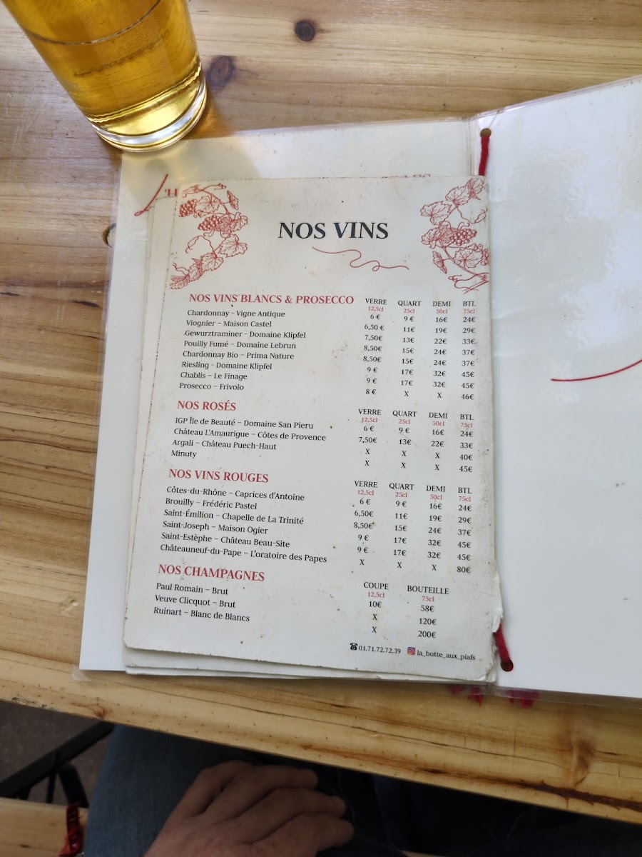 La Butte Aux Piafs Menu - Image 2